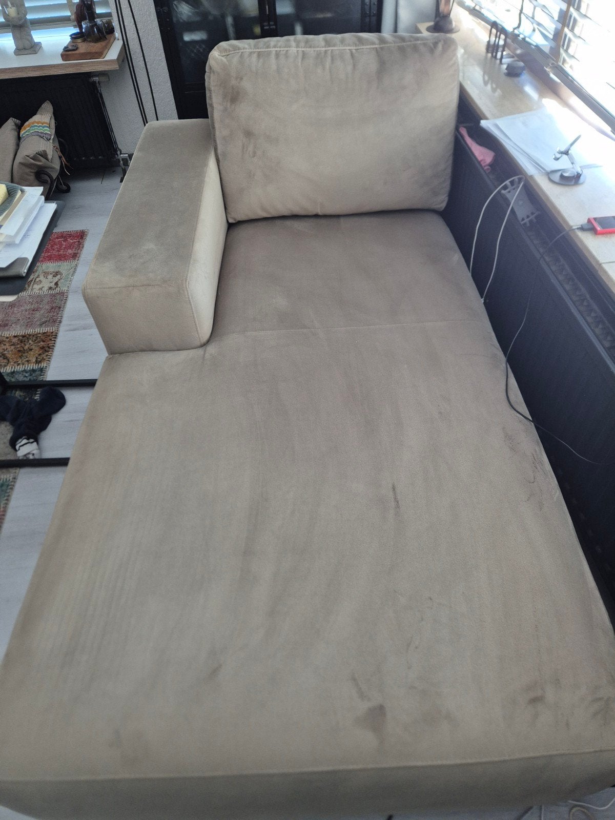 Sofa-bank beige, Huis en Inrichting, Ophalen of Verzenden, Zo goed als nieuw, 75 tot 100 cm, Stof