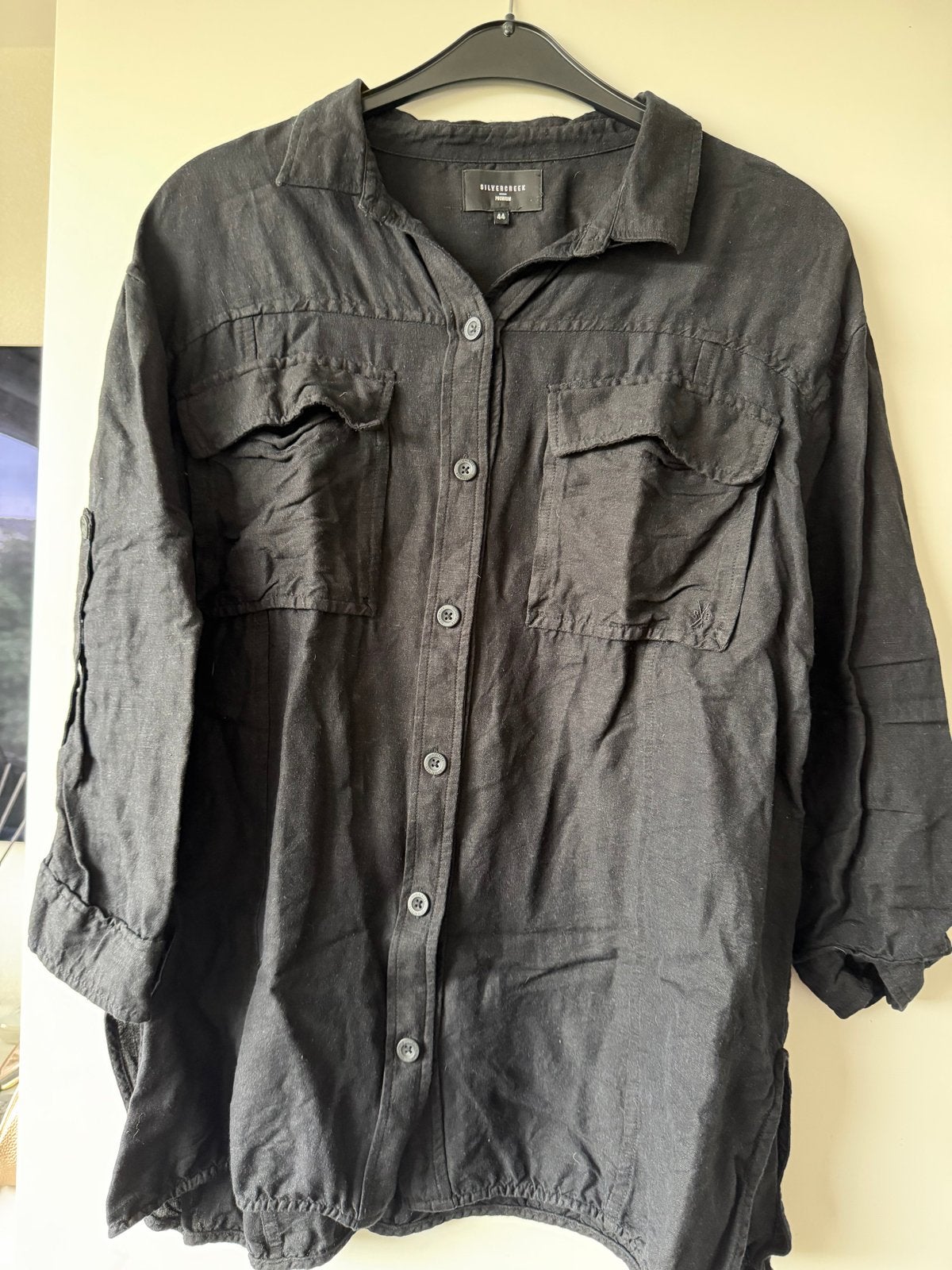 Zwarte blouse van Silvercreek, maat 44, Ophalen of Verzenden, Zo goed als nieuw, Maat 42/44 (L), Zwart
