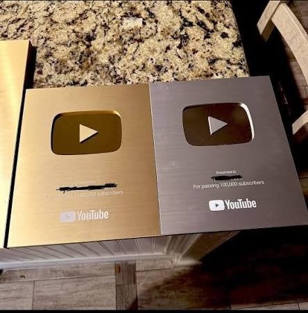 YouTube Play Button Award - Zilver, Goud of Diamant, Ophalen of Verzenden, Nieuw