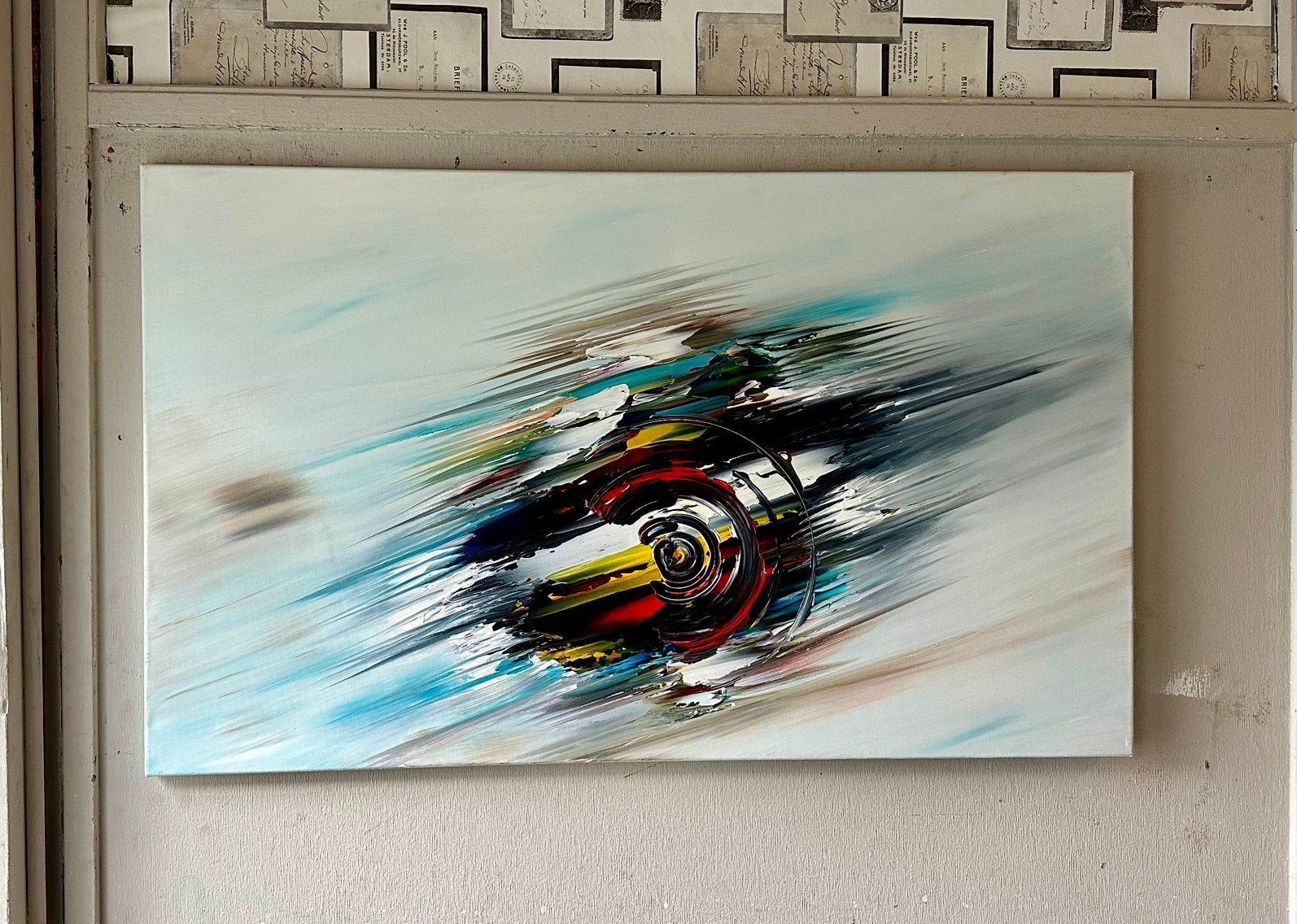 Gena G.- Abstract “In flight”- Handgeschilderd- Uniek, Antiek en Kunst, Ophalen of Verzenden