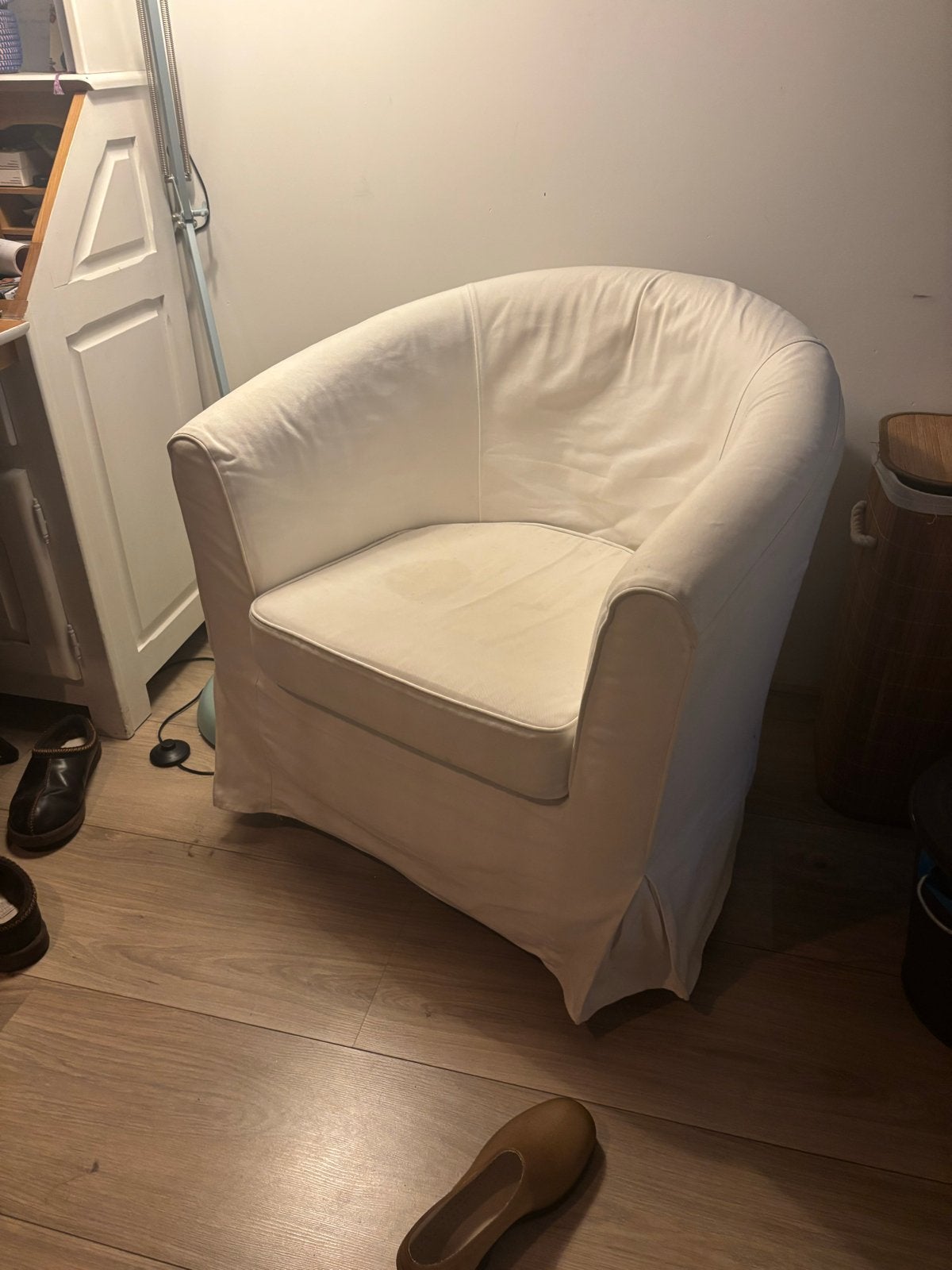 IKEA TULLSTA fauteuil wit, Ophalen, Gebruikt, Stof, 75 tot 100 cm