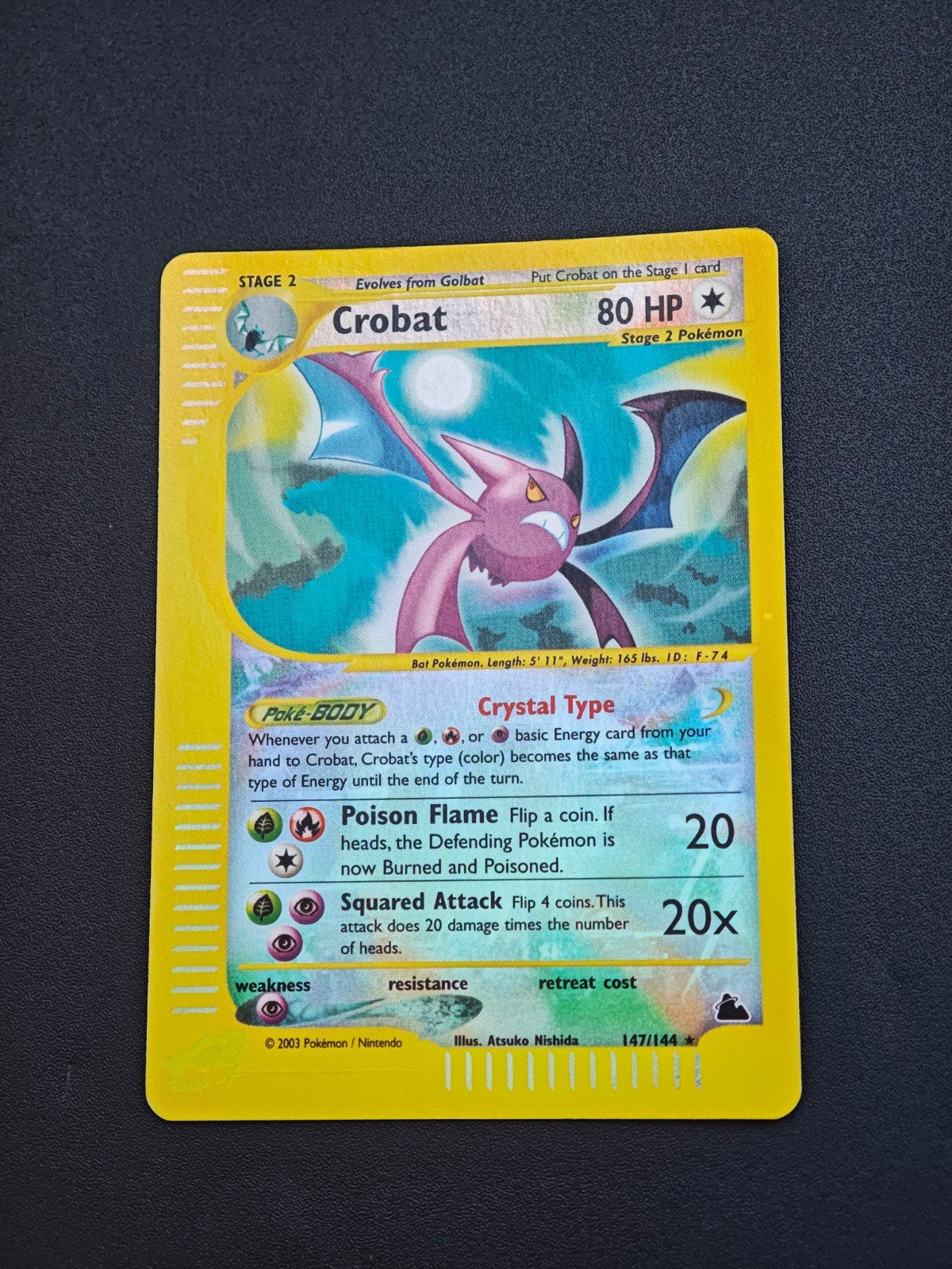 Crobat Crystal 147/144 Skyridge, Ophalen of Verzenden, Losse kaart