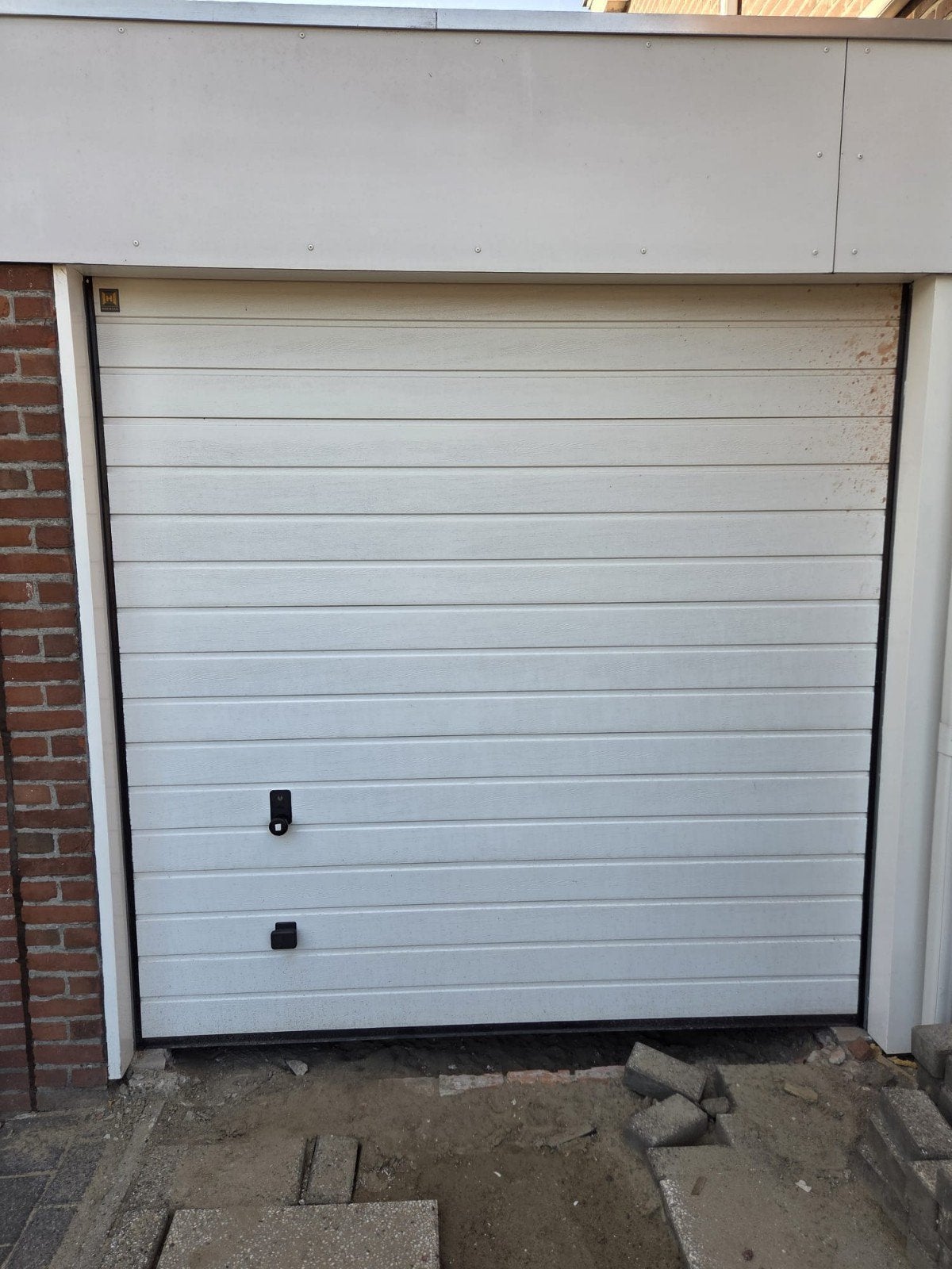 Hörmann sectionaal garagedeur 2.14x2.12m z.g.a.n. compleet, Ophalen, 120 cm of meer, Garagedeur, Zo goed als nieuw