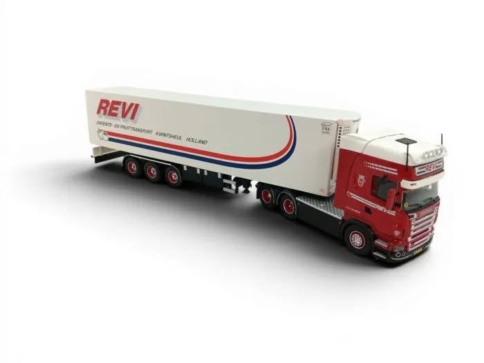 TEKNO SCANIA R SERIE TOPLINE 6X2 MET AS KOELOPLEGGER REVI, Hobby en Vrije tijd, Modelauto's | 1:50, Ophalen of Verzenden, Nieuw