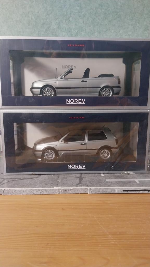 Volkswagen golf 3 gti en cabriolet zilvergrijs, Ophalen of Verzenden, Nieuw, Auto, Norev