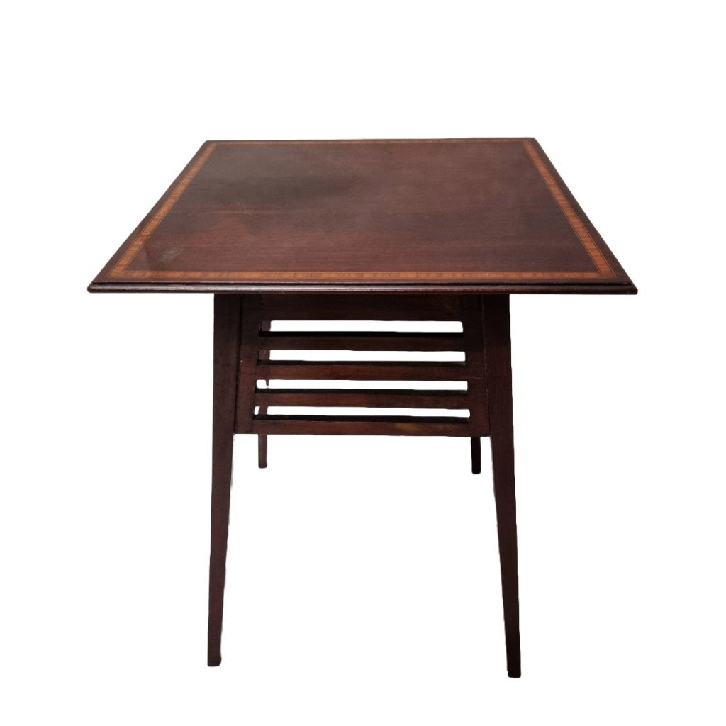 Engels mahonie vierkant bijzettafel, circa 1900, Ophalen of Verzenden