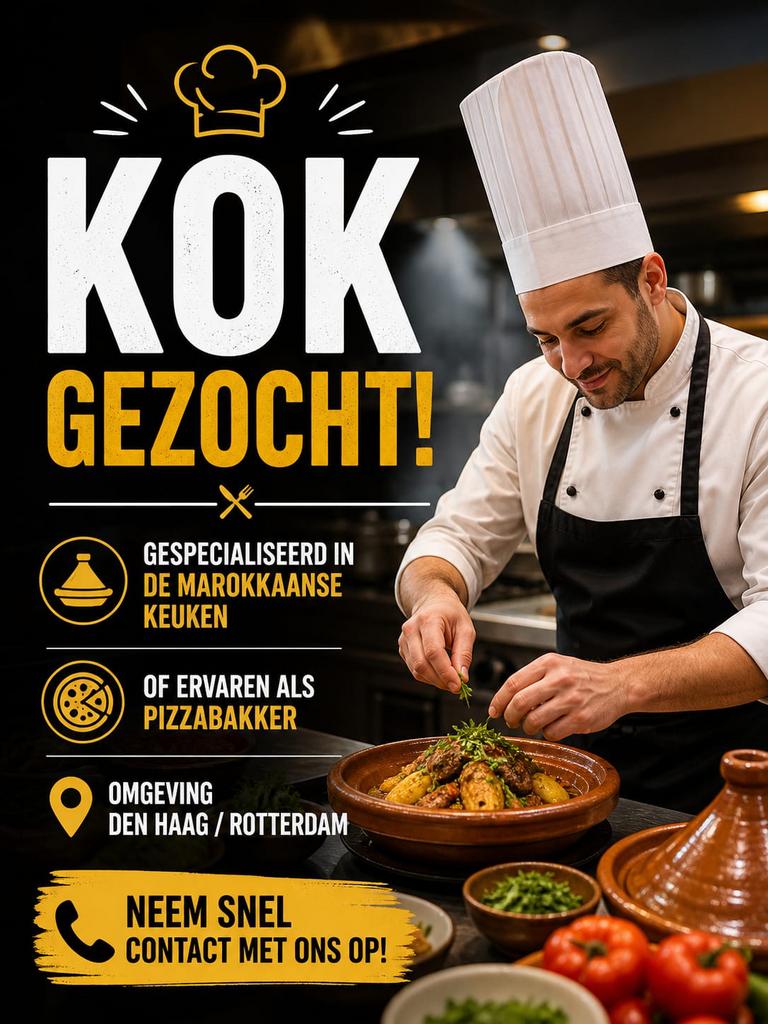 gespecialiseerd in de marokkaanse keuken of pizzabakker
