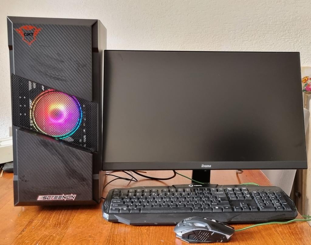 Gamecomputer ScreenOn met scherm, muis en toetsenbord, Ophalen, Zo goed als nieuw
