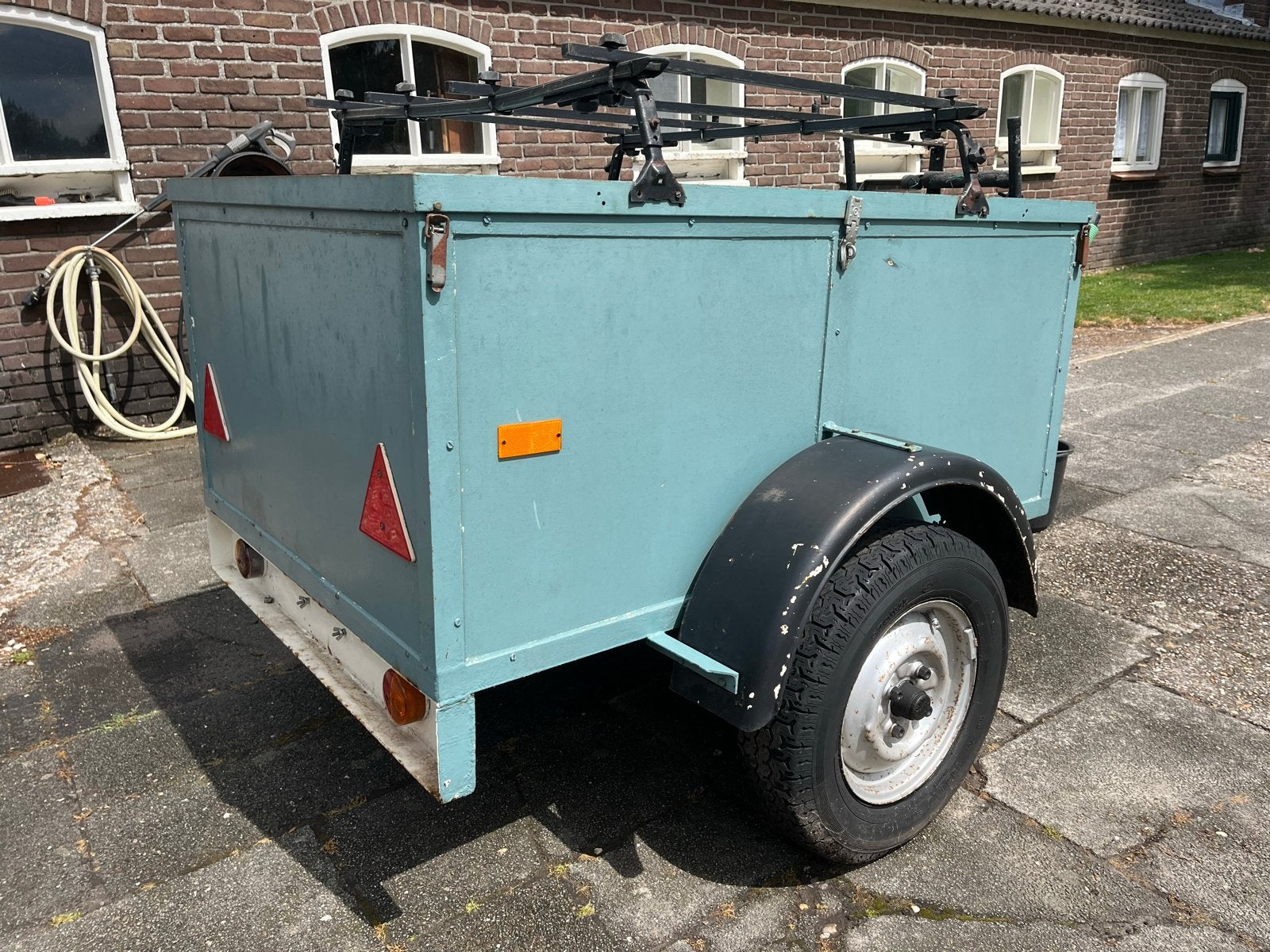 Compacte aanhangwagen met imperiaal en reservewiel, Ophalen of Verzenden, Gebruikt