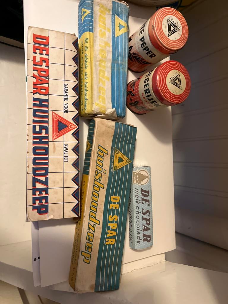 Vintage DE SPAR Huishoudzeep, Kruiden en Chocolade Verpakkin, Ophalen of Verzenden, Gebruikt, Verpakking
