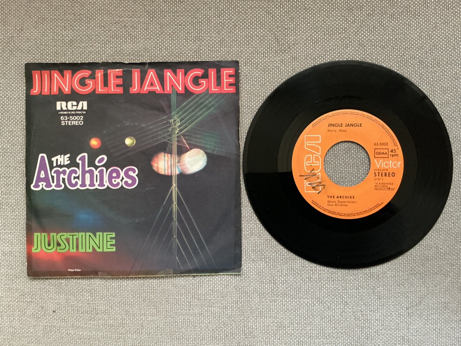 The Archies single vinyl. Jingle Jangle., Ophalen of Verzenden, Gebruikt, Overige formaten