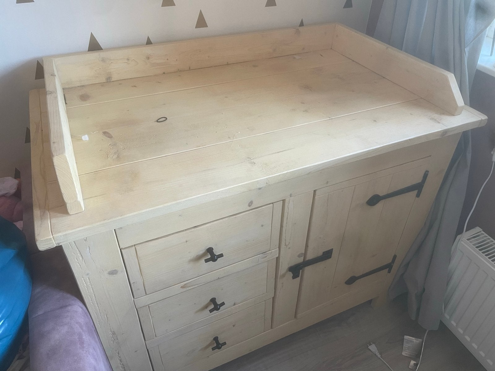 Houten Commode met Lades en Kastje hand gemaakt, Ophalen, Gebruikt, 50 tot 70 cm, 100 cm of meer