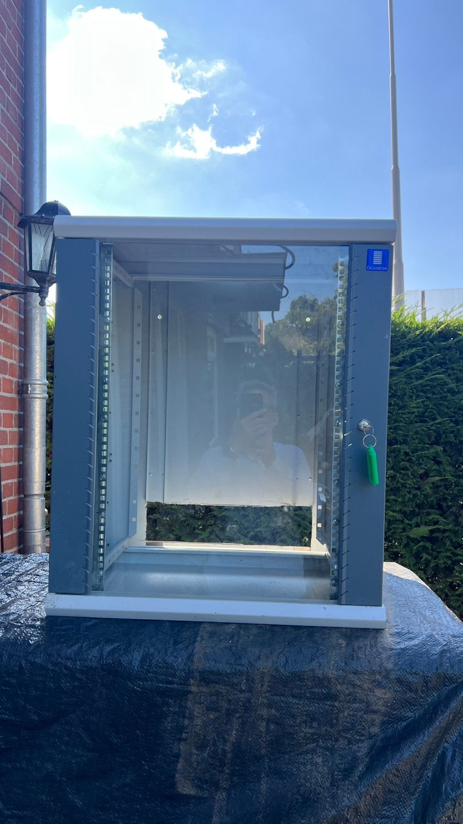 19 inch kast, Computers en Software, Serverkasten, Ophalen, Gebruikt, Glas, Plaatstaal