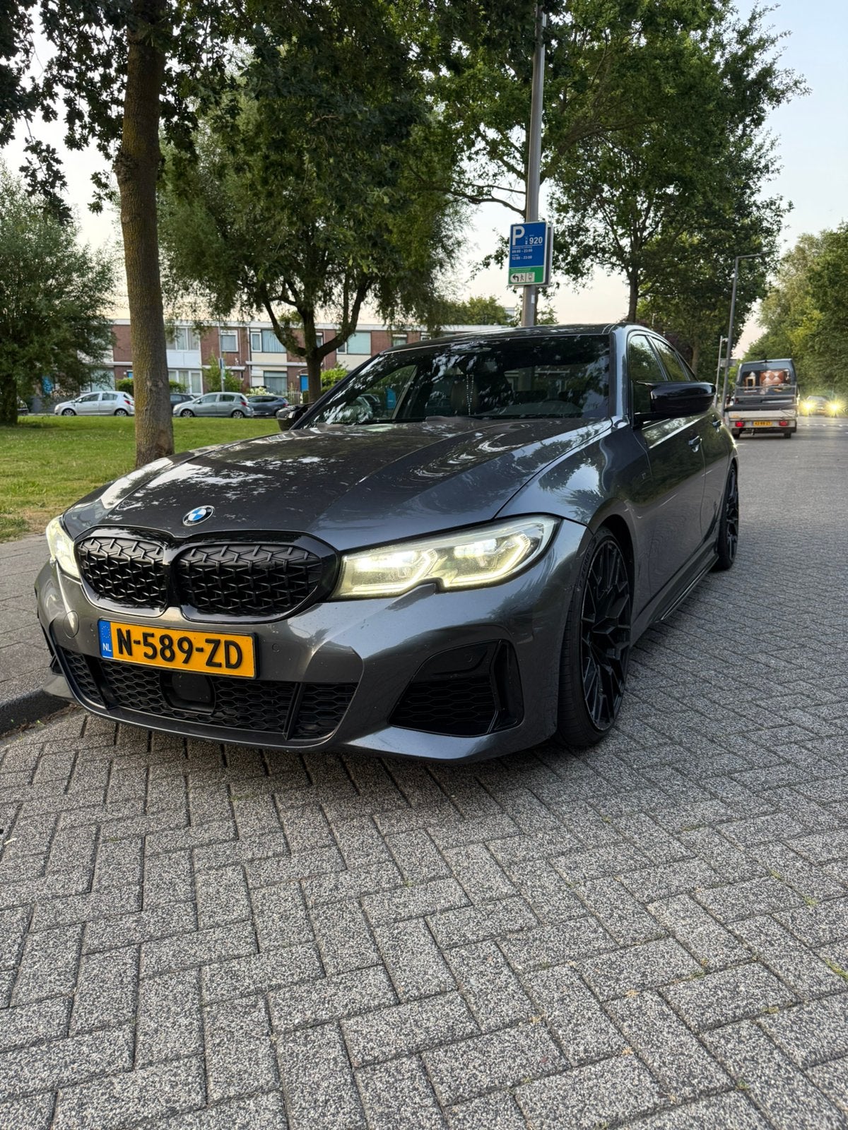 BMW 3-Serie M340i 374pk XDrive 2019 Grijs, Auto's, BMW, Automaat, 1800 kg, Zwart, Parkeerassistent