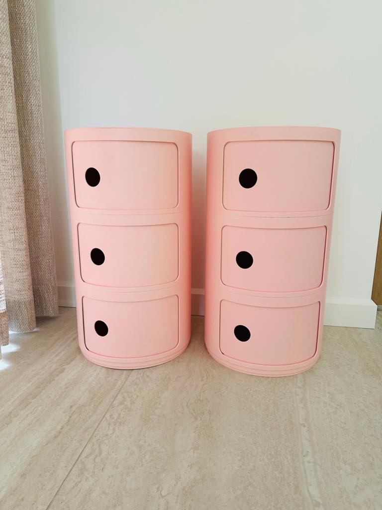 Kartell Componibili Bio kast opberg nacht kastje roze 2x, Ophalen, Zo goed als nieuw