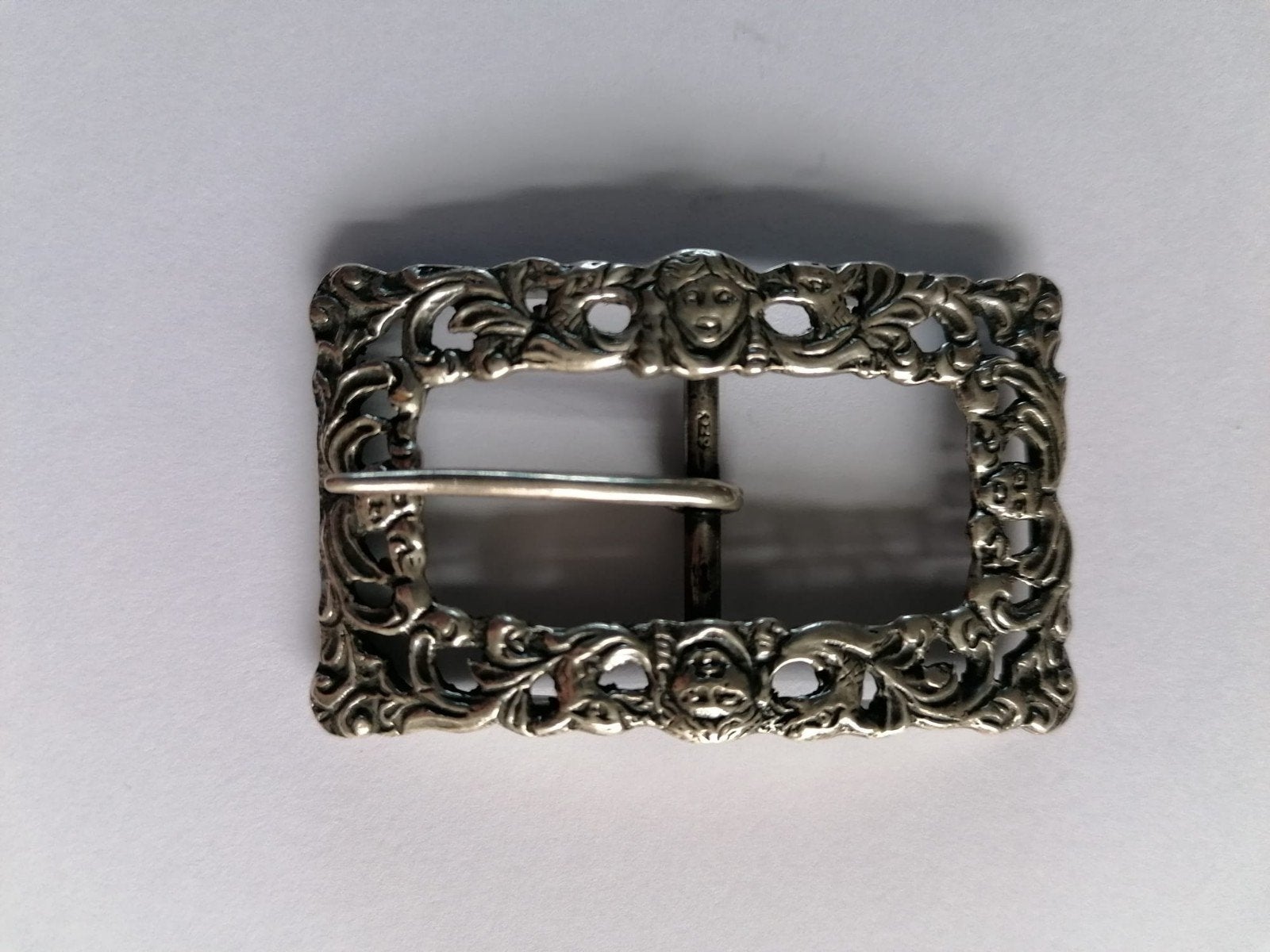 Zilveren gesp met veel details, Ophalen, Zilver