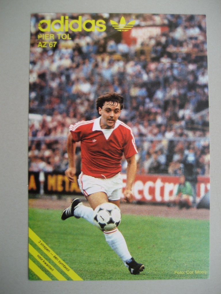 Oude Adidasfoto Pier Tol AZ '67, Ophalen of Verzenden, Nieuw, AZ, Spelerskaart