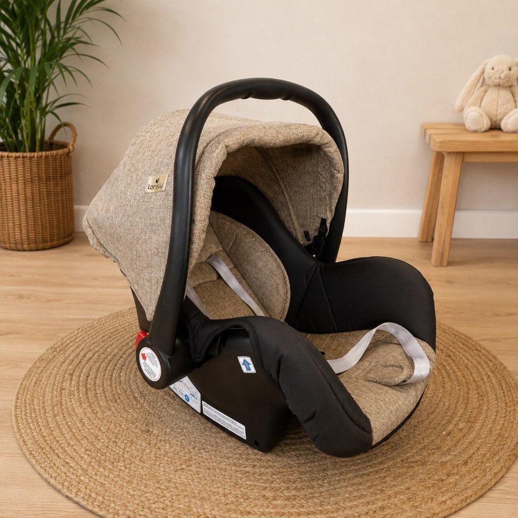 ✅ Lorelei Kinder Autostoel Beige 0-12 maanden, Autogordel of Isofix, Gebruikt, Niet ingevuld, 0 t/m 13 kg