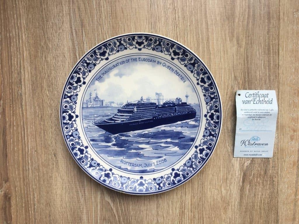 wandbord Holland America line Eurodam 2008 Beatrix, Antiek en Kunst, Verzenden