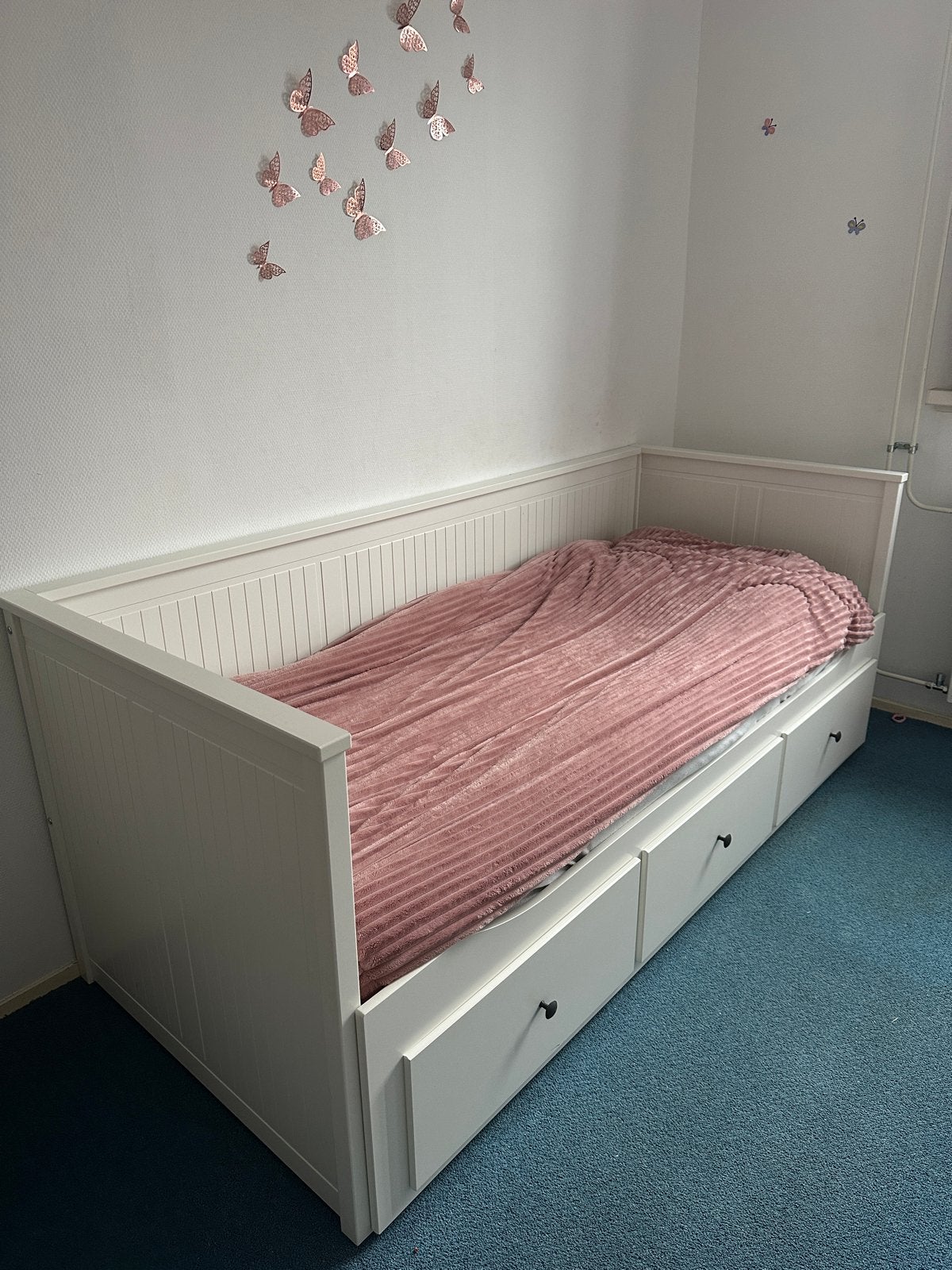 IKEA Hemnes bedbank met 3 lades, Ophalen, Gebruikt, Wit, Tweepersoons