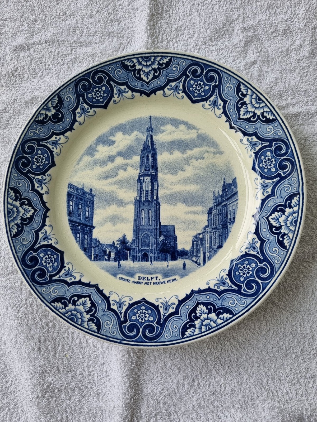 Delfts Groot Markt met Nieuwe Kerk bord - Mooi Nederland, Ophalen of Verzenden