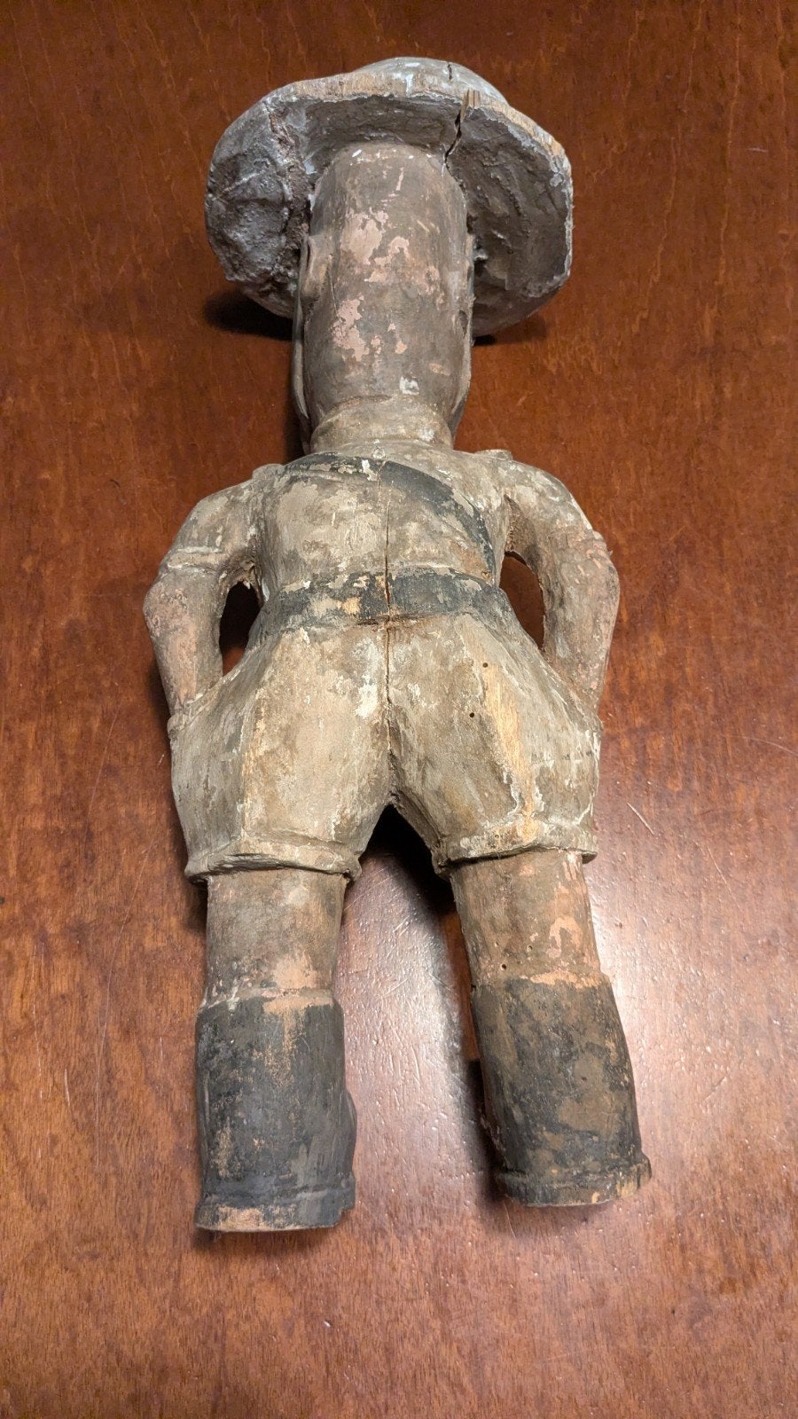 Vintage houten beeldje van soldaat met helm, Ophalen of Verzenden
