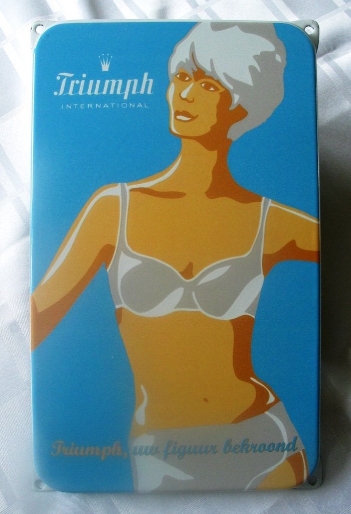 Triumph Emaille Reclame bord ! ( Triumph International ), Verzenden, Zo goed als nieuw, Reclamebord