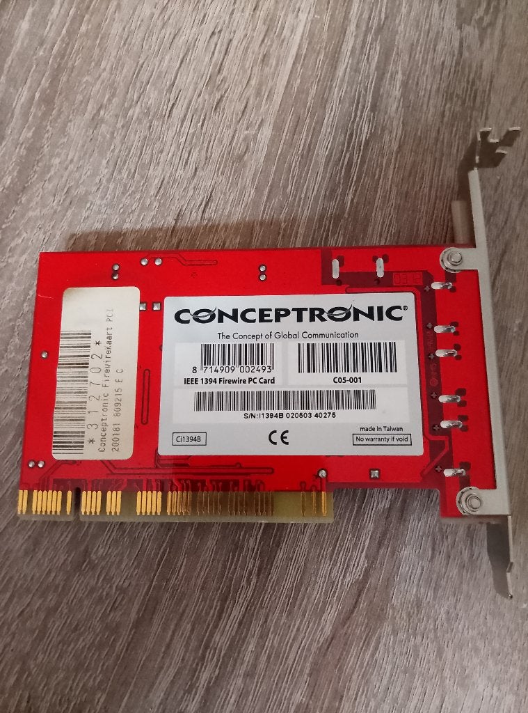 Conceptronic IEEE 1394 FireWire PCI Kaart, Ophalen of Verzenden, Gebruikt, Intern, TP-Link