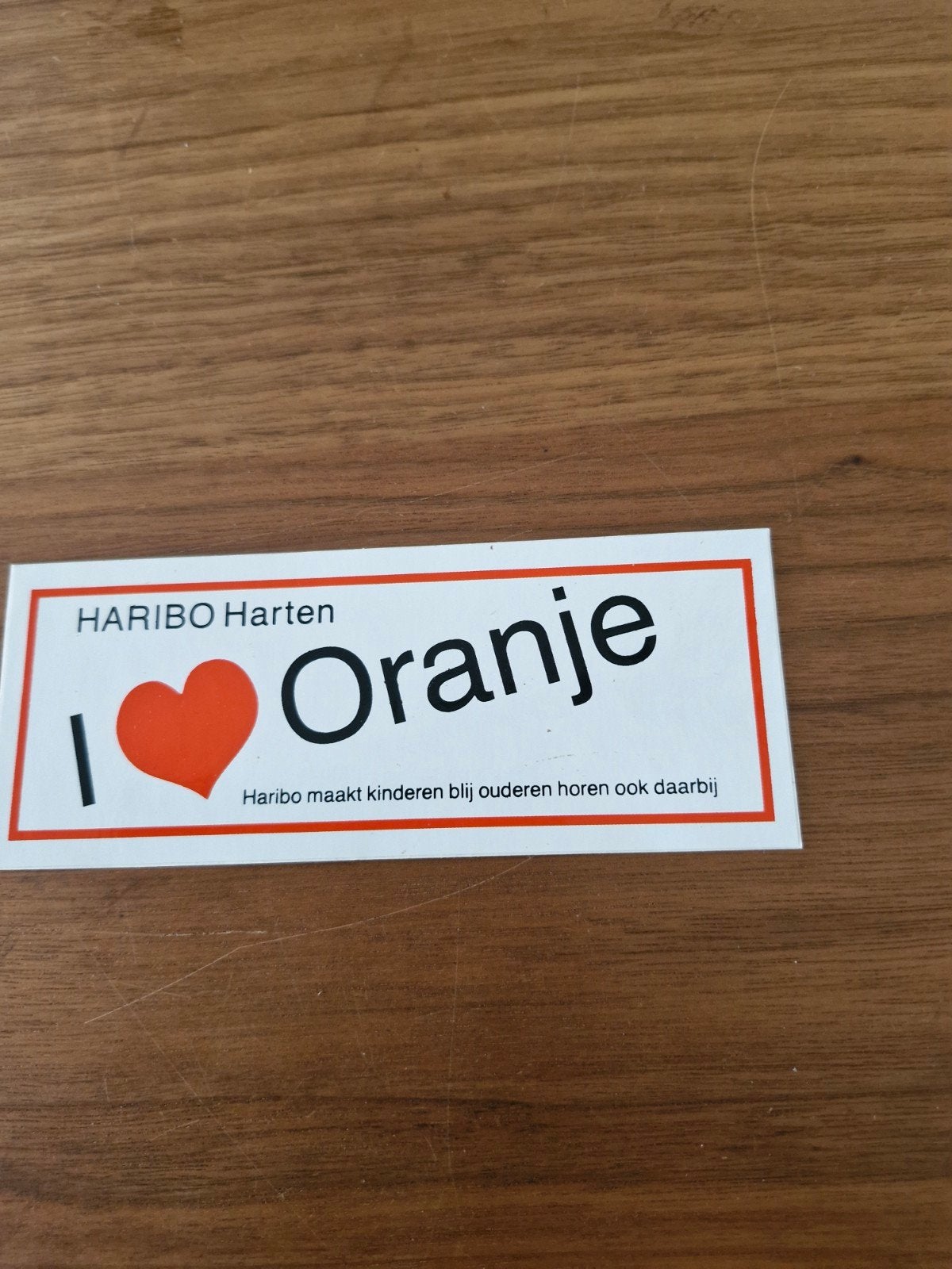 10349 Haribo Harten I Love Oranje Sticker - Nieuw, Verzamelen, Ophalen of Verzenden, Nieuw, Merk