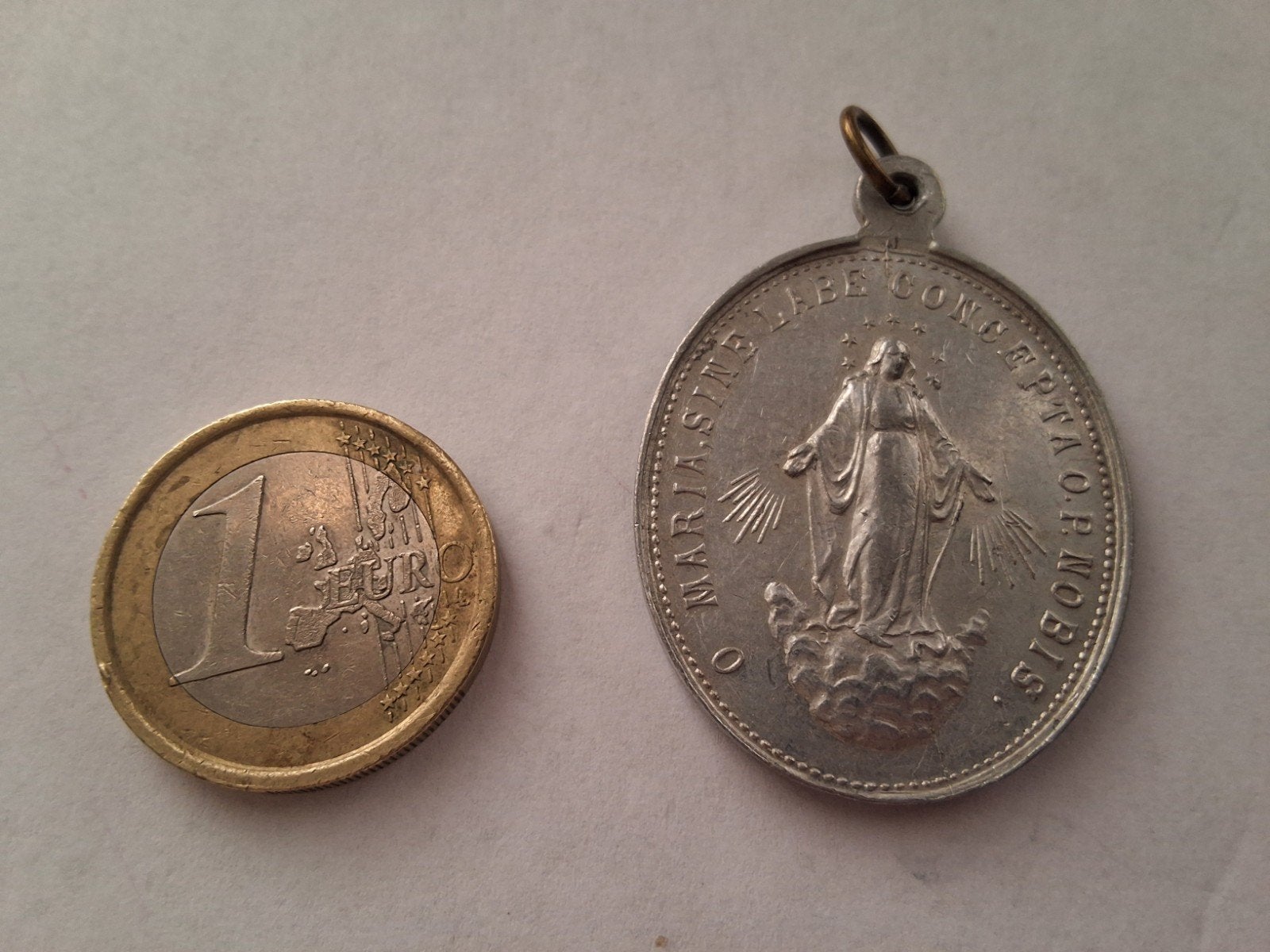 Miraculeuze Medaille met Maria en Sint-Jozef, Antiek en Kunst, Antiek | Religie, Ophalen of Verzenden