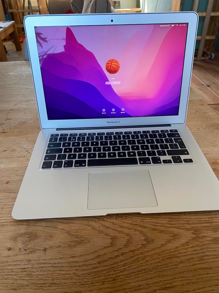Macbook Air,  A1466 i5 CPU, 1,8 Ghzx, 8 Gb ram, 128 Gb ssd, Ophalen, Qwerty, 8 GB, 13 inch