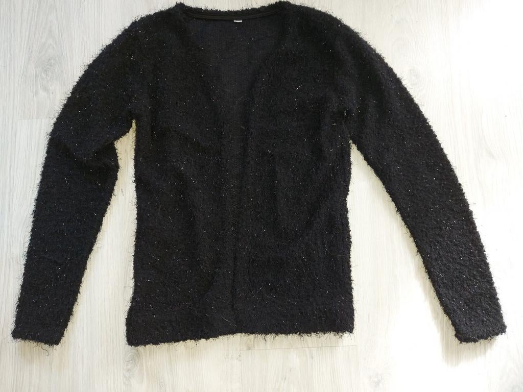 Zwart vest met gouddraad - Maat 134/140, Ophalen of Verzenden