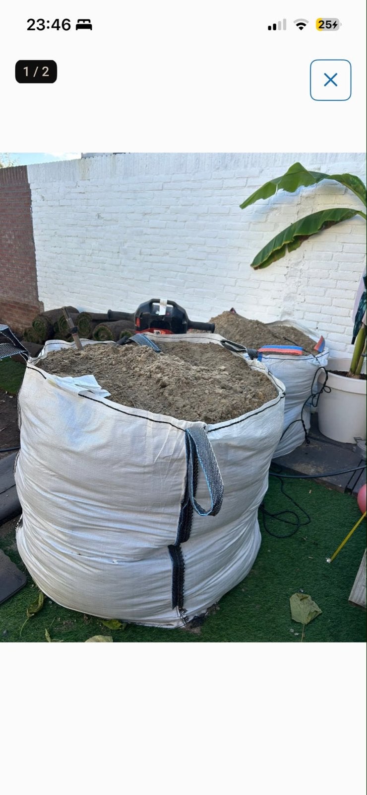 1 kuub geel zand in big bag, Ophalen, Gebruikt, Ophoogzand