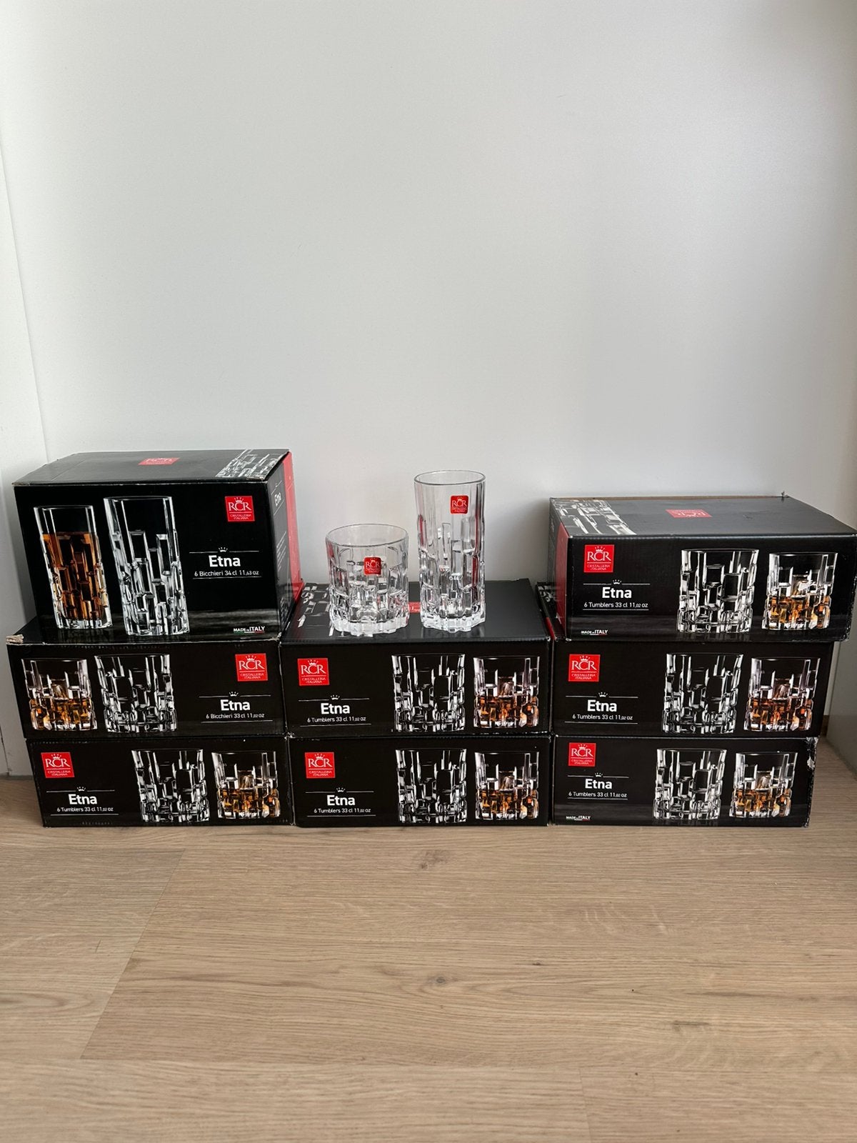 RCR Etna Italiaans kristal glazen Nieuw, Glas of Glazen, Ophalen of Verzenden, Overige stijlen, Glas