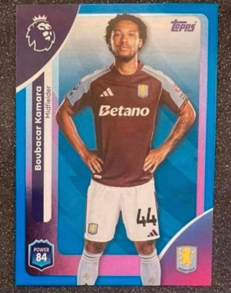 Topps Premier League 25/26   BLUE PAR.   KAMARA  ASTON VILLA, Verzenden, Zo goed als nieuw, Plaatje