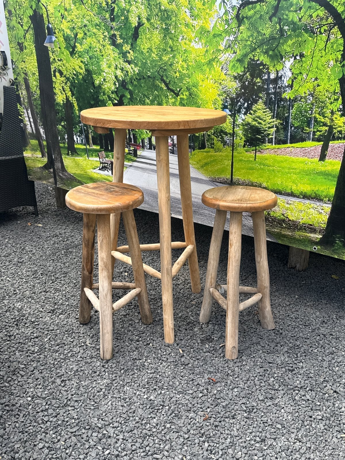Vintage Houten Barset met 2 Krukken - ZGAN Showmodellen, 2 krukken, Ophalen, Zo goed als nieuw, Hout