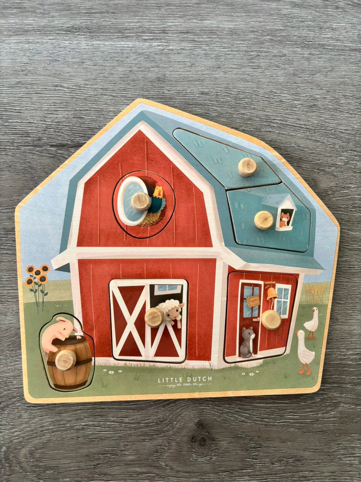 Little dutch farm puzzel, Ophalen of Verzenden, Minder dan 10 stukjes, Nieuw, Van hout