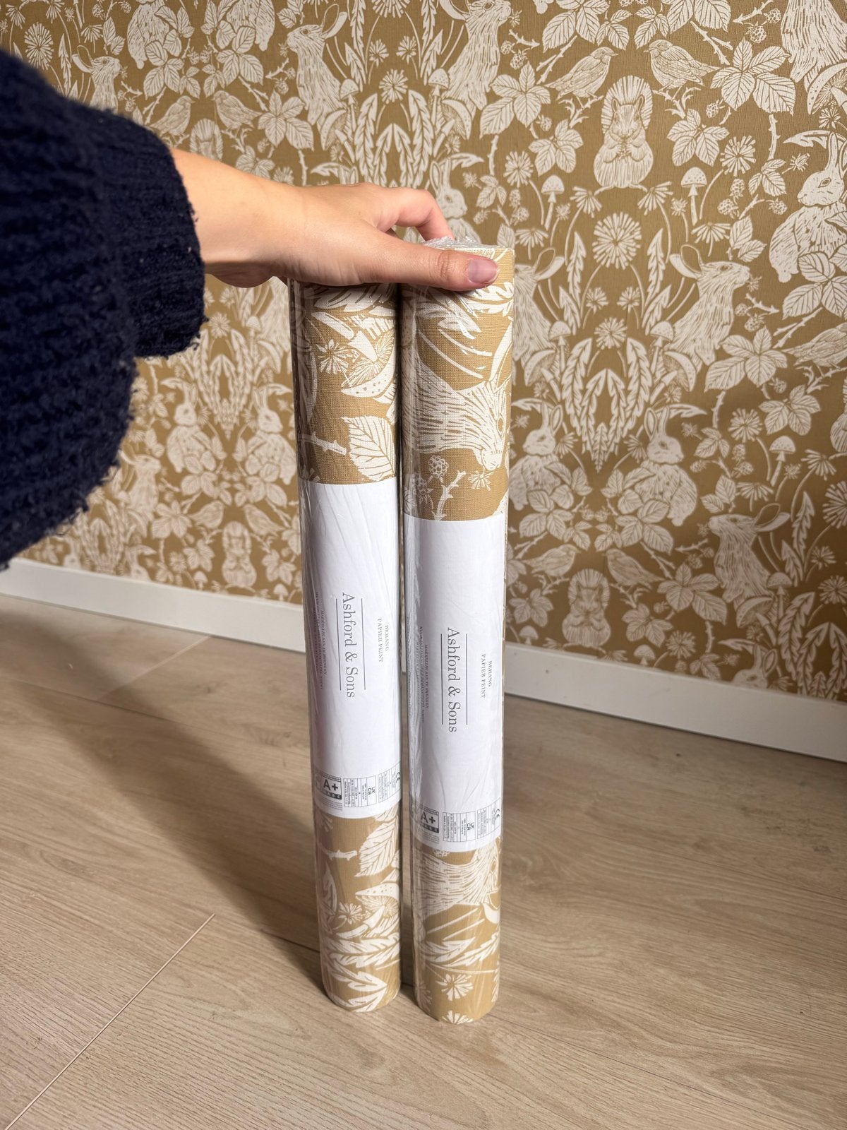 Nina behang oker Kwantum, Natuurlijk, Overige merken, Beige, Ophalen of Verzenden
