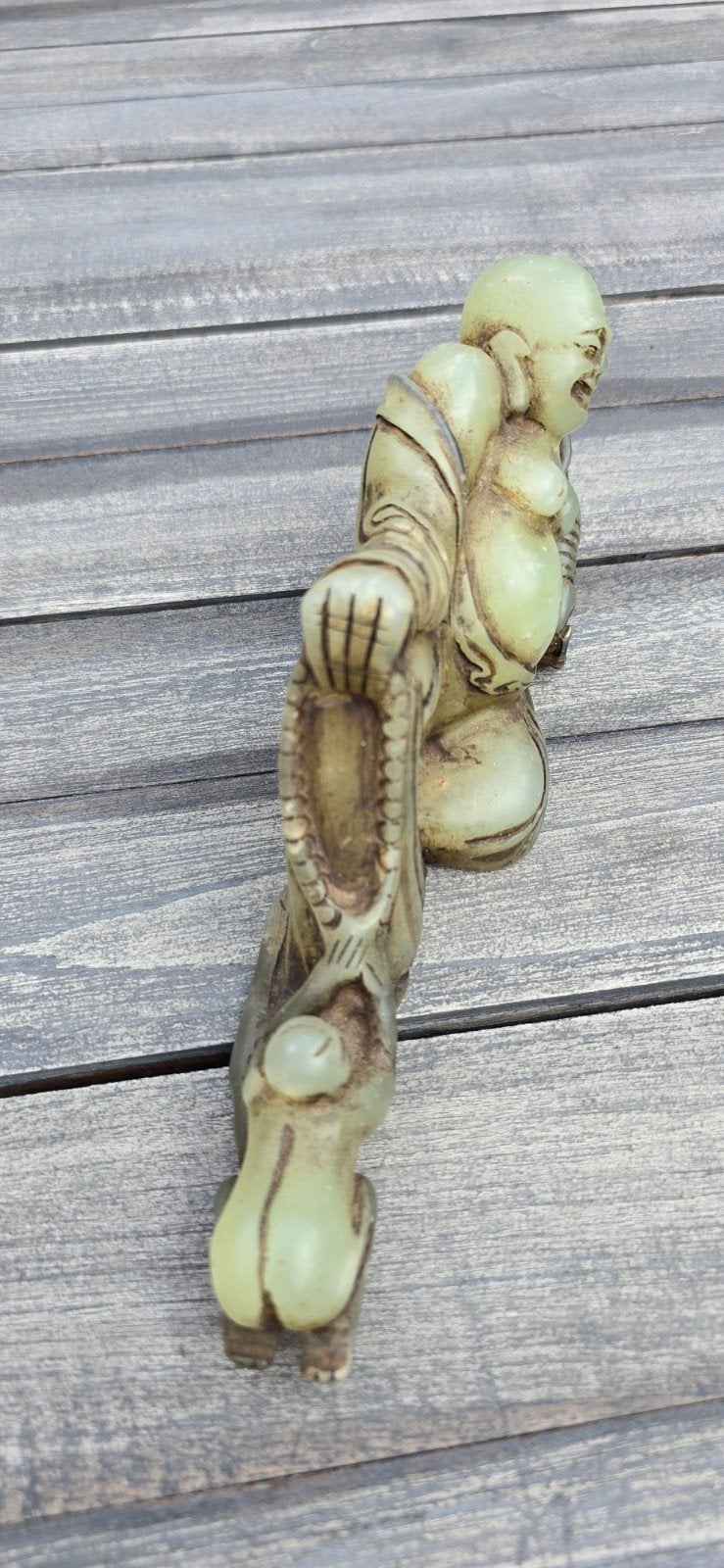 Antiek Jade Boeddha Beeldje - Aziatische Kunst, Minder dan 20 cm, Ophalen of Verzenden, Overige materialen, Beeld
