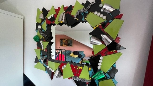 spiegel, Huis en Inrichting, Woonaccessoires | Spiegels, Ophalen, Gebruikt, Minder dan 100 cm, Rechthoekig