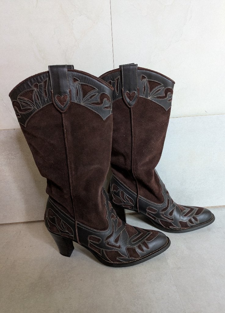 Cowboy laarzen, Hoge laarzen, Bruin, Ophalen of Verzenden, Gedragen