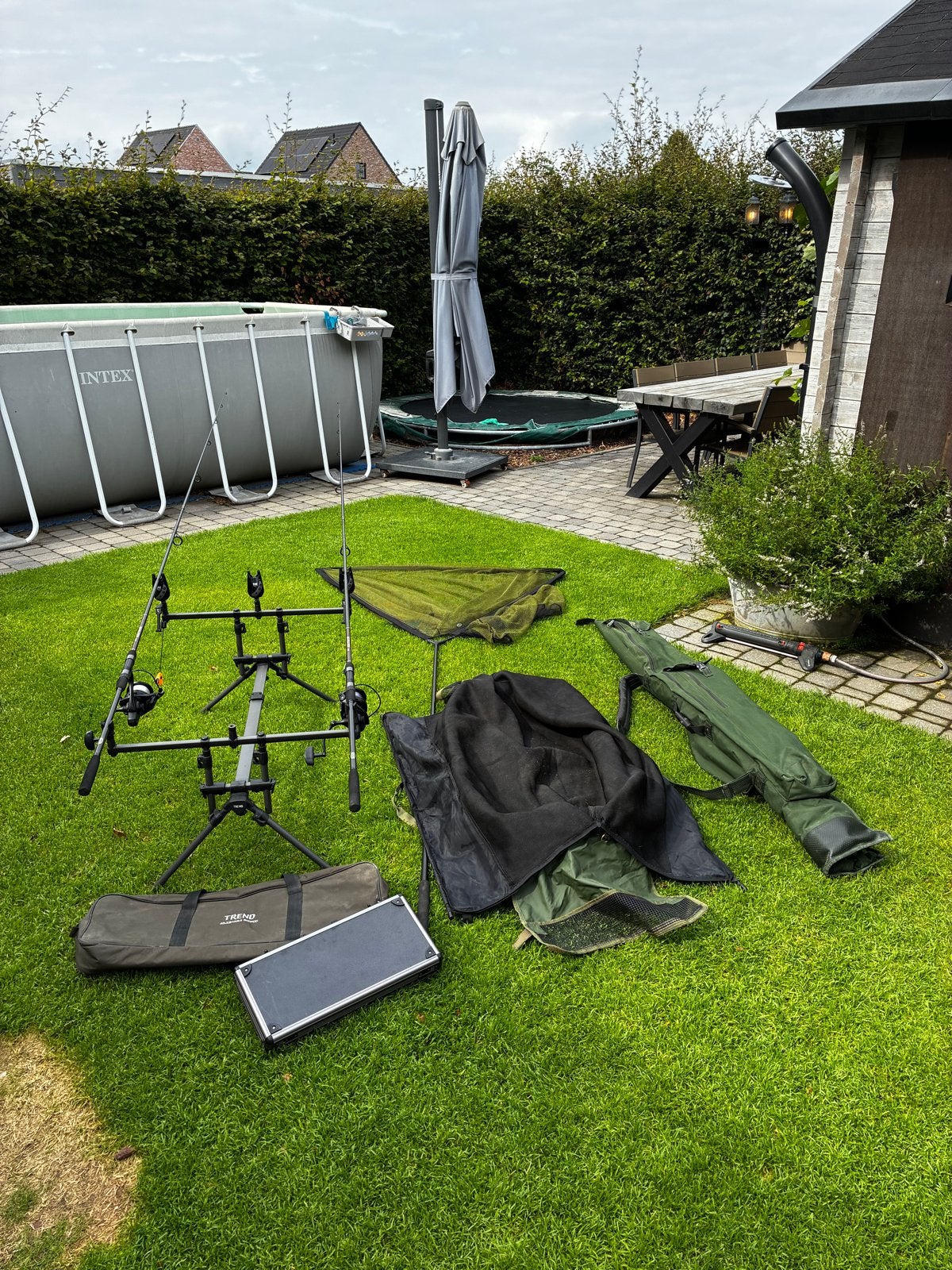 Complete karperset met rodpod, beetmelders en meer, Ophalen, Gebruikt, Complete set