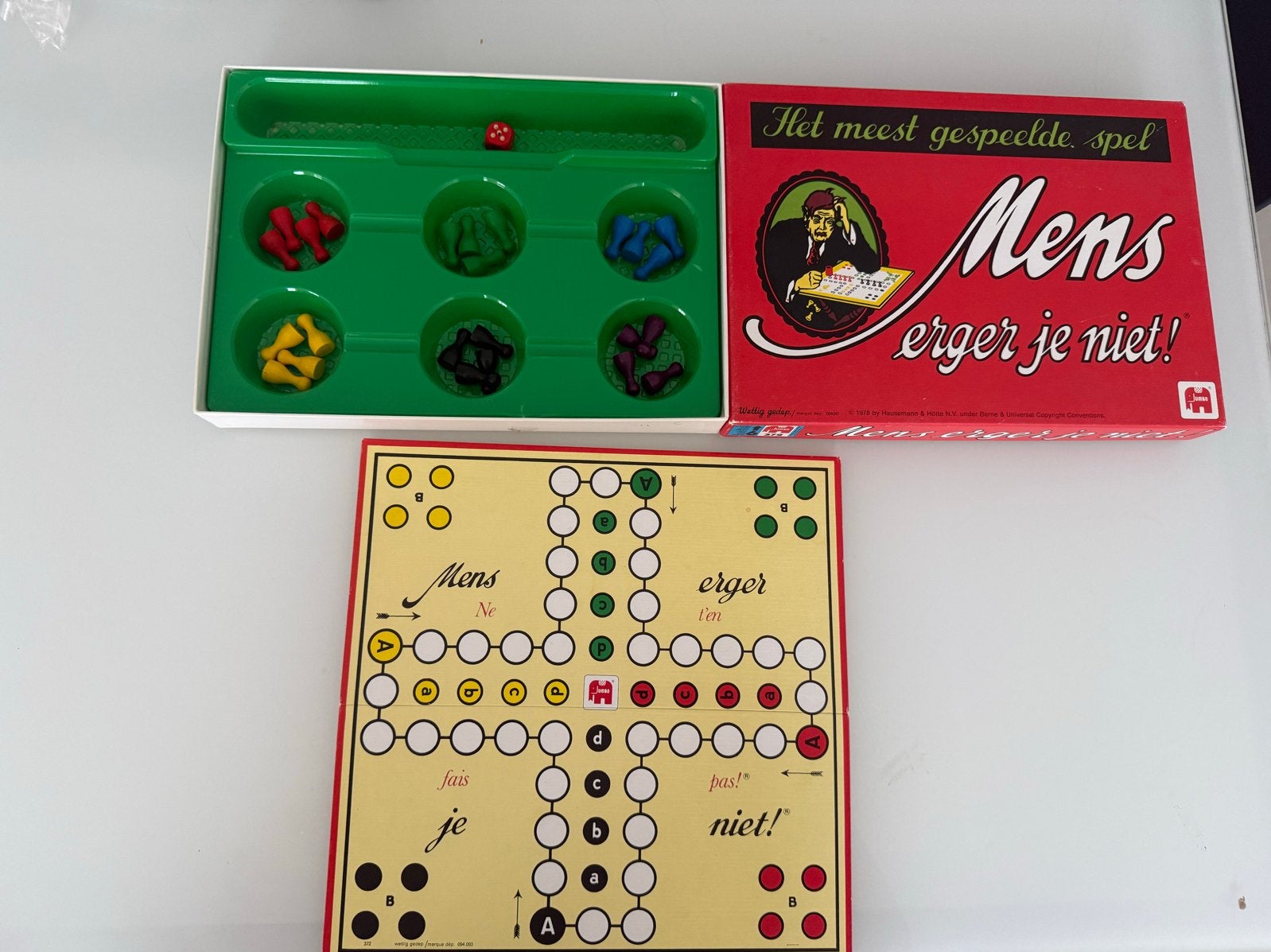 Mens Erger Je Niet! bordspel - Klassiek familiespel, Hobby en Vrije tijd, Drie of vier spelers, Ophalen of Verzenden, Zo goed als nieuw