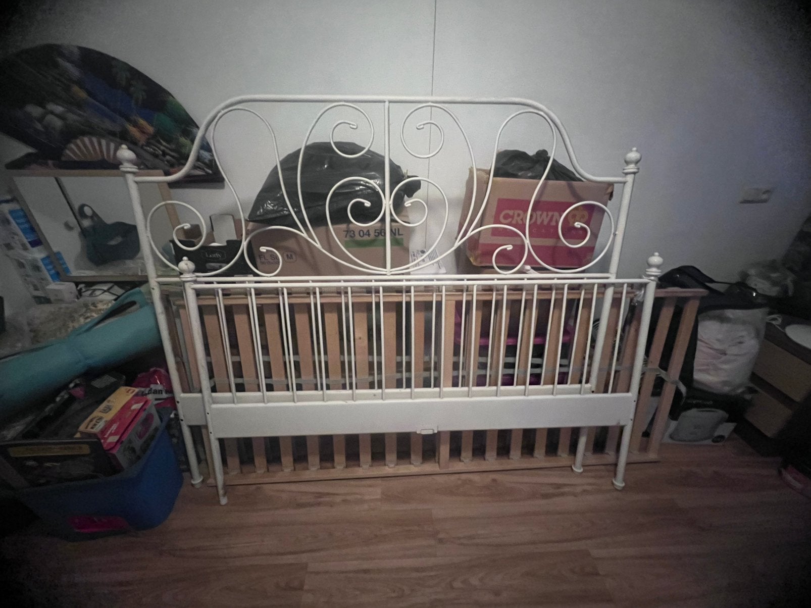 Ikea bed 160x200, Ophalen, Overige materialen, Gebruikt, Wit
