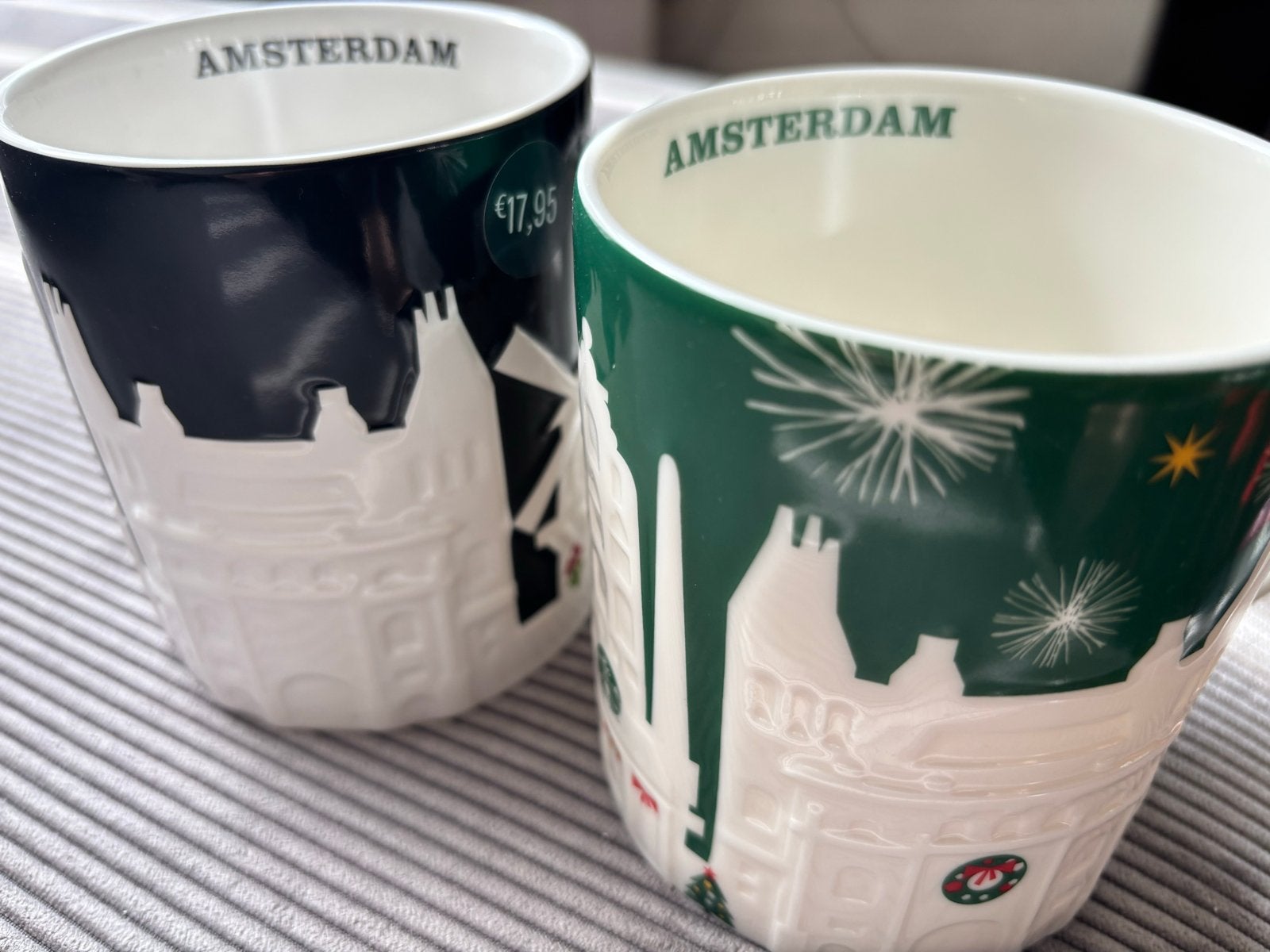 Starbucks Amsterdam mokken - Set van 2, Meerkleurig, Ophalen of Verzenden, Zo goed als nieuw, Modern