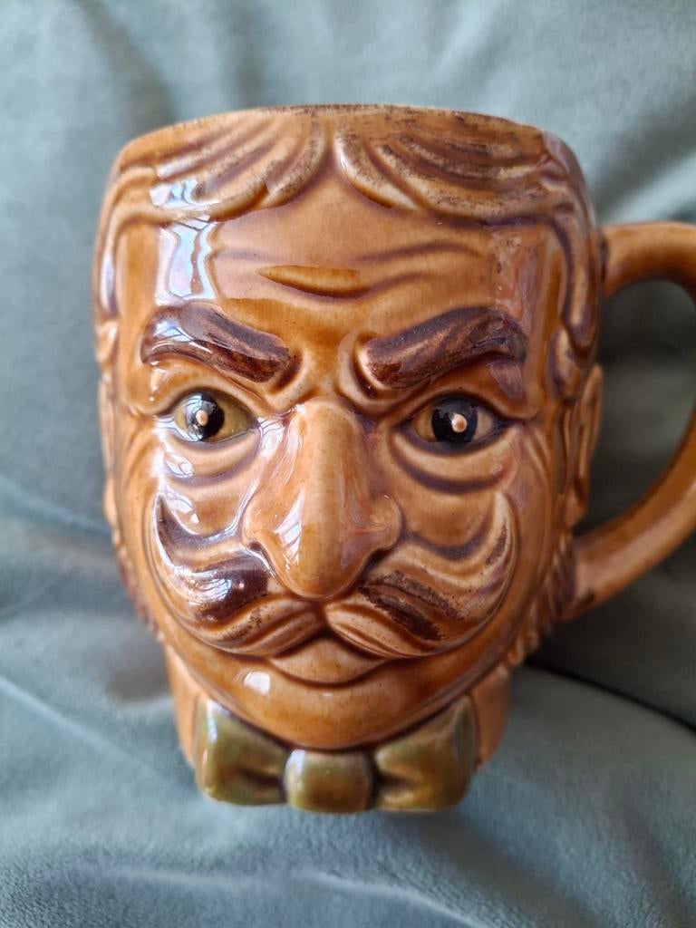 Vintage Snorbeker met Gezicht - Uniek Verzamelobject, Antiek en Kunst, Curiosa en Brocante, Ophalen of Verzenden