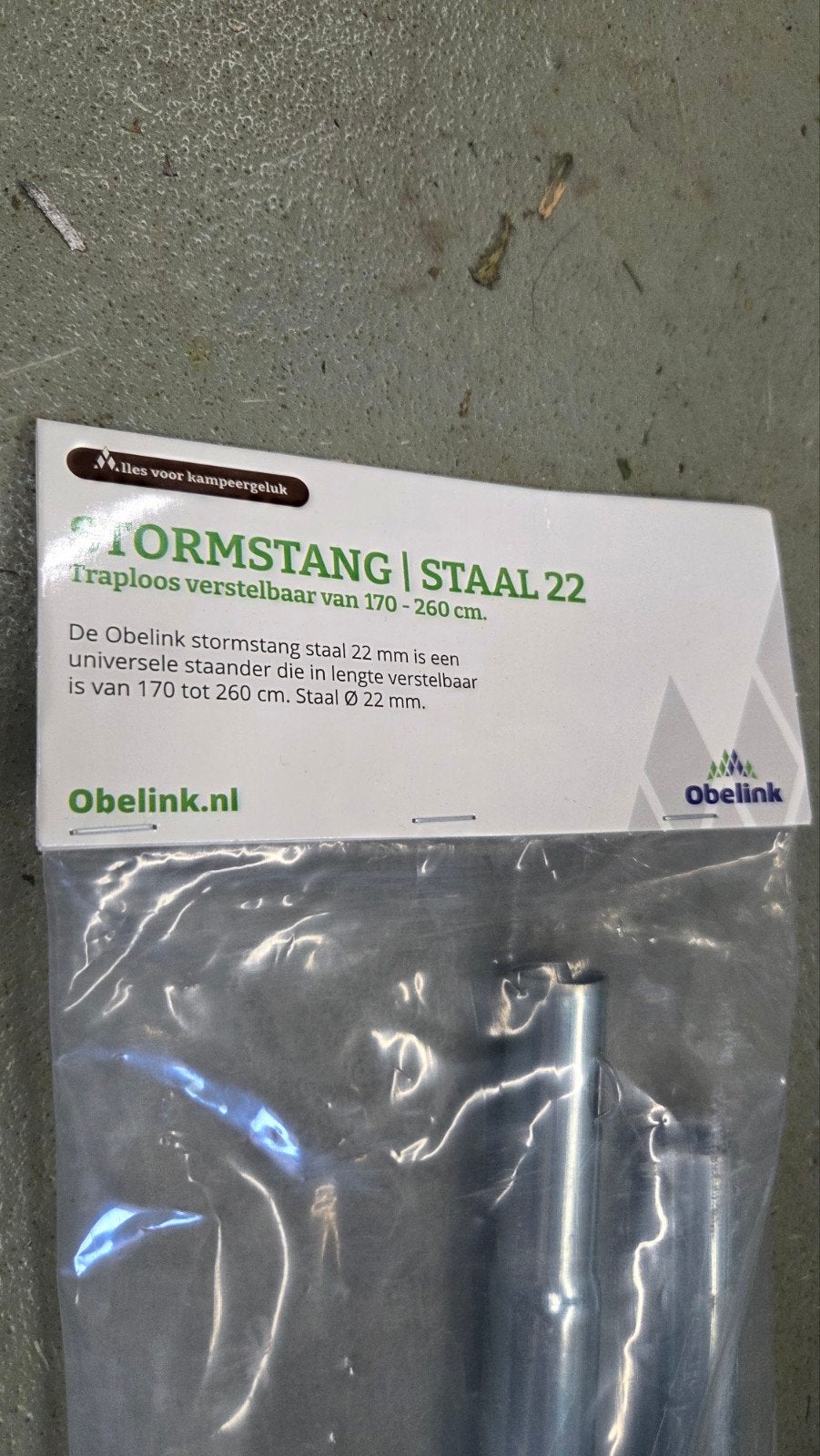 Stormstang staal 22 mm obelink, Ophalen, Nieuw