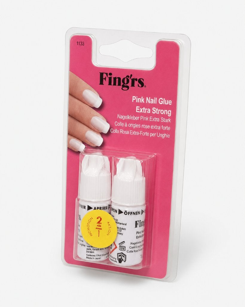 Fing’rs Pink Nail Glue Extra Strong – 2 x 3 gram, Overige kleuren, ., Nieuw, Ophalen of Verzenden