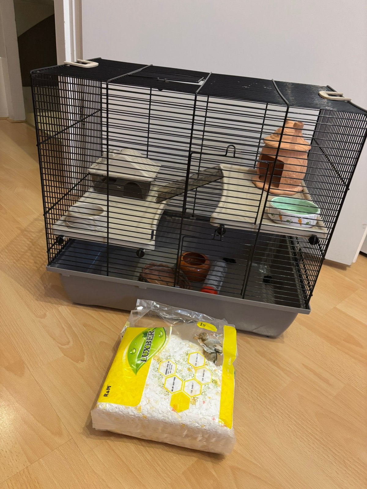 Knaagdier kooitje incl. Toebehoren, Kooi, Minder dan 75 cm, Zo goed als nieuw, Ophalen