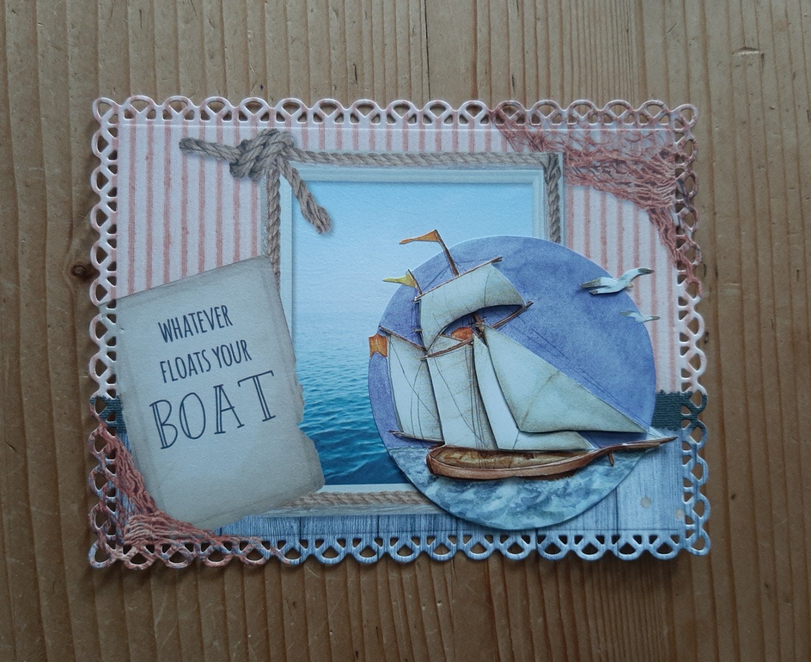 stans kaart opleg met 3d plaatje zeilboot, Ophalen of Verzenden, Nieuw, Overige thema's